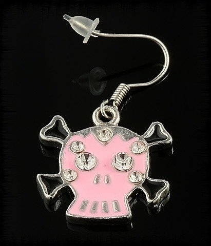 kolczy PINK SKULL 